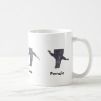 Homem manchado da salamandra contra a caneca fêmea