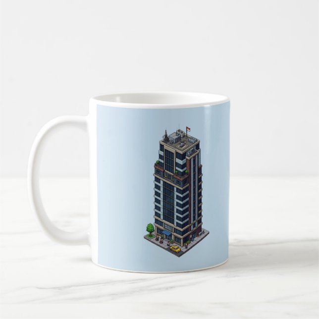De Café Hotel Torre Pixel Isométrico Cidade Caneca (Esquerda)