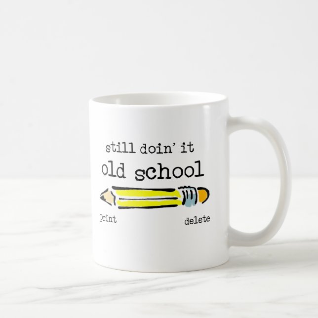 De Café Humor engraçado da caneca do lápis da velha escola (Direita)