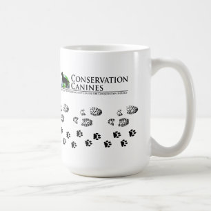 De Café Impressões caninos da pata da caneca da