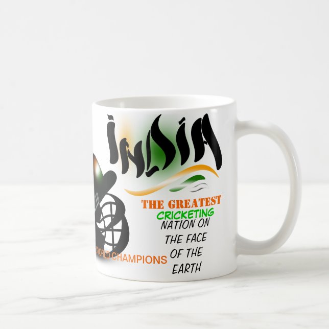 De Café India a grande nação do grilo na caneca da terra (Direita)