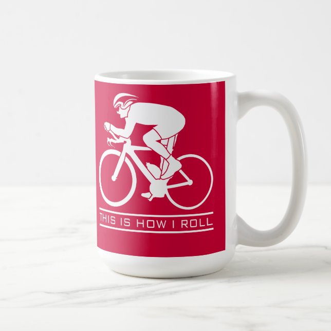 De Café Isto é como eu rolo - caneca do ciclismo (Direita)