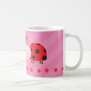 De Café Joaninha vermelho pequeno caneca personalizada