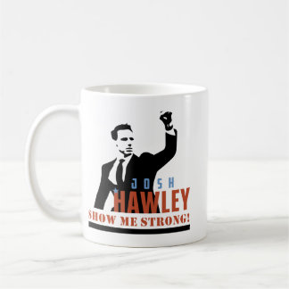 De Café Josh Hawley me mostra uma caneca forte