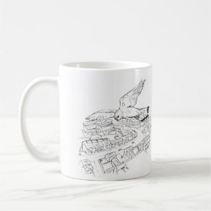 De Café Kestrel sobre a caneca da cidade