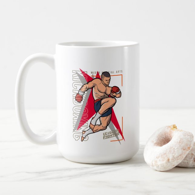 De Café Kickboxing | Caneca Clássica #15 (Com Donut)
