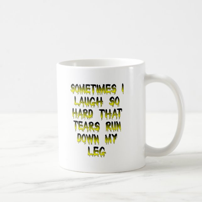 De Café Lágrimas Descem Minha Perna Caneca Engraçada (Direita)