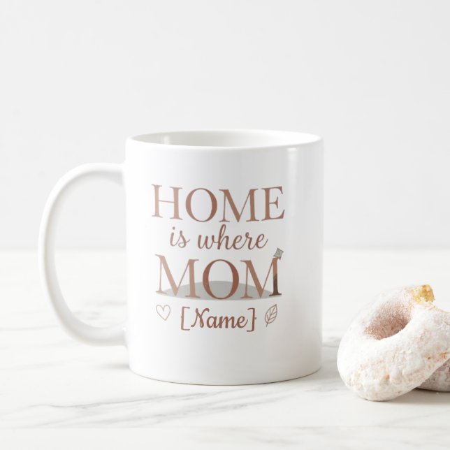 De Café Lar é Onde Está a Mamãe Caneca Personalizada (Com Donut)