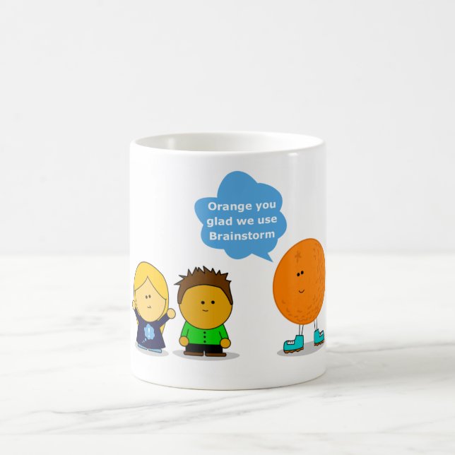 De Café Laranja você caneca contente (Centro)