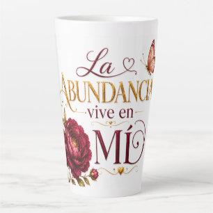 De Café Latte A Abundância Vive em Mim Caneca Espiritual Espan