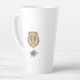 De Café Latte A Caneca Gráfica Leão Dourado e Preto