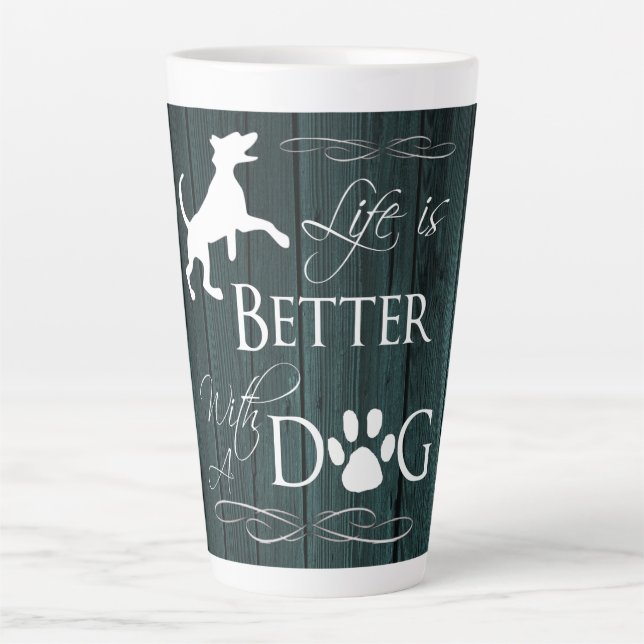 De Café Latte A vida é melhor com uma caneca latina - chata (Frente)