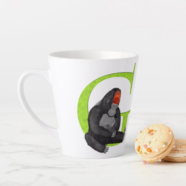 De Café Latte Animal ABC G é para a caneca gorila latina (In Situ)