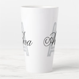 De Café Latte Ava Nome Personalizado  Caneca Preta Branca