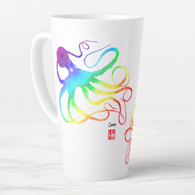 De Café Latte Caneca Alta - Polvo Arco-íris (Ângulo esquerdo)