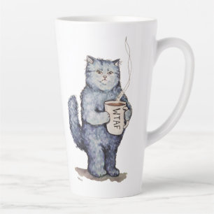 De Café Latte Caneca Blue Cat WTAF