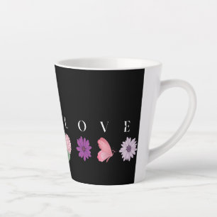 De Café Latte Caneca Borboleta Floral LOVE, Presente Romântico p
