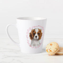De Café Latte Caneca cavalier rosa pastel personalizada com foto