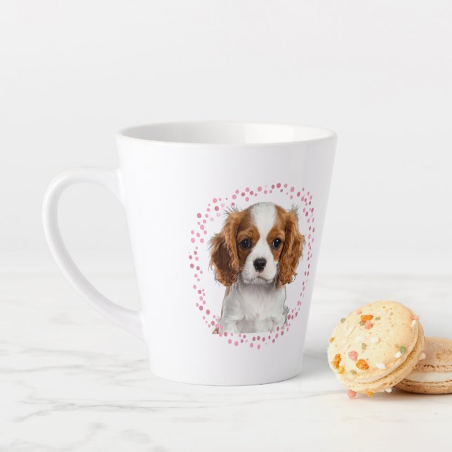 De Café Latte Caneca cavalier rosa pastel personalizada com foto (In Situ)