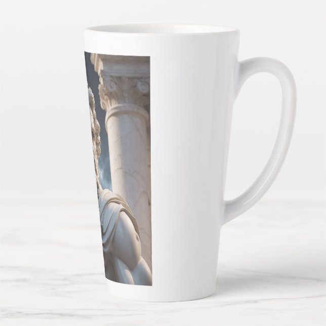 De Café Latte Caneca com Estátua do Deus Grego - Caneca com Bust (Direita)