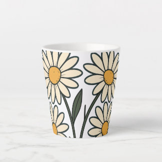 De Café Latte Caneca com flores