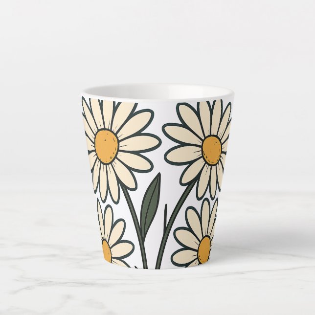 De Café Latte Caneca com flores (Frente)