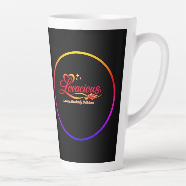 De Café Latte Caneca com Logo Lovacious - O Amor é Absolutamente (Direita)