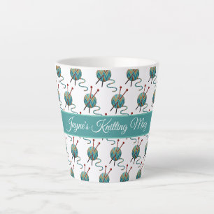 De Café Latte Caneca com Nome Personalizado para Tricoteira