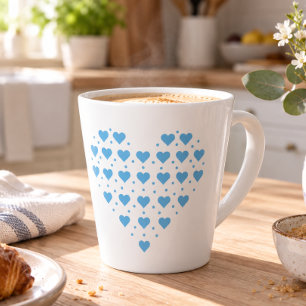De Café Latte Caneca Coração Azul dos Corações