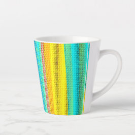 De Café Latte Caneca decorada com cores néon