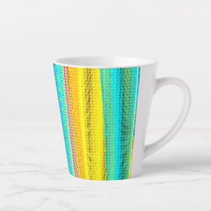 De Café Latte Caneca decorada com cores néon