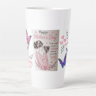 De Café Latte Caneca Dia das Mães Borboleta Feliz