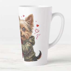 De Café Latte Caneca do Dia dos Namorados do Yorkie Engraçado   