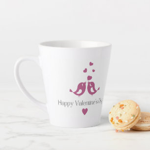 De Café Latte Caneca do Dia dos Namorados Pássaros do Amor Roxo,