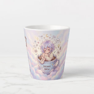 De Café Latte Caneca Dreamy Brew – Garota Anime Fofo Dormindo em