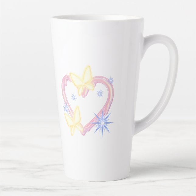De Café Latte Caneca "Dreamy Butterfly Sparkle" com um des (Direita)