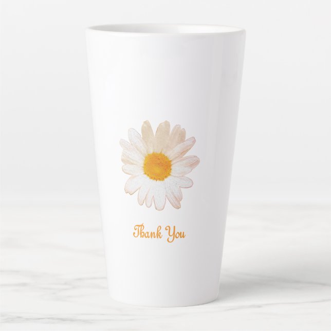 De Café Latte Caneca Flor Margarida – Verão Botânico Aconchegant (Frente)