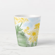 Caneca floral amarela
