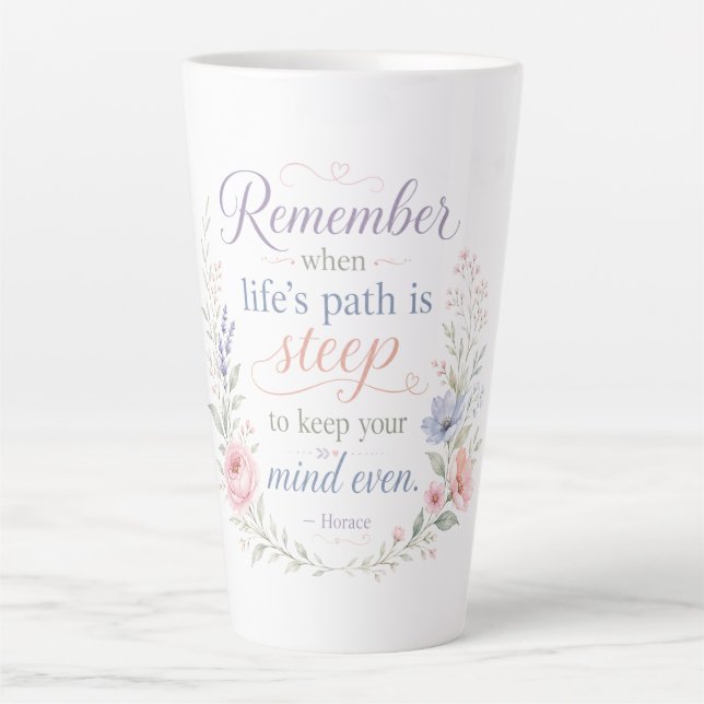 De Café Latte Caneca Floral Positividade (Frente)