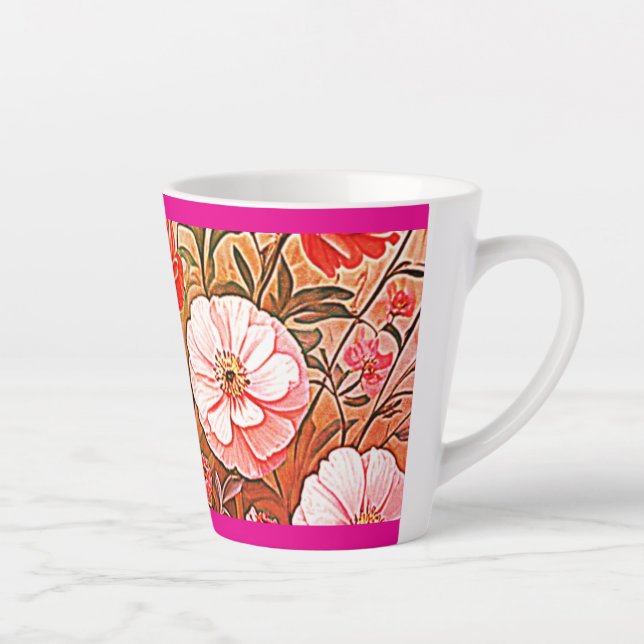 De Café Latte Caneca Floral Renascença (Direita)
