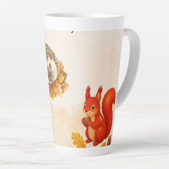 De Café Latte Caneca fofa para outono.  (Ângulo direito)
