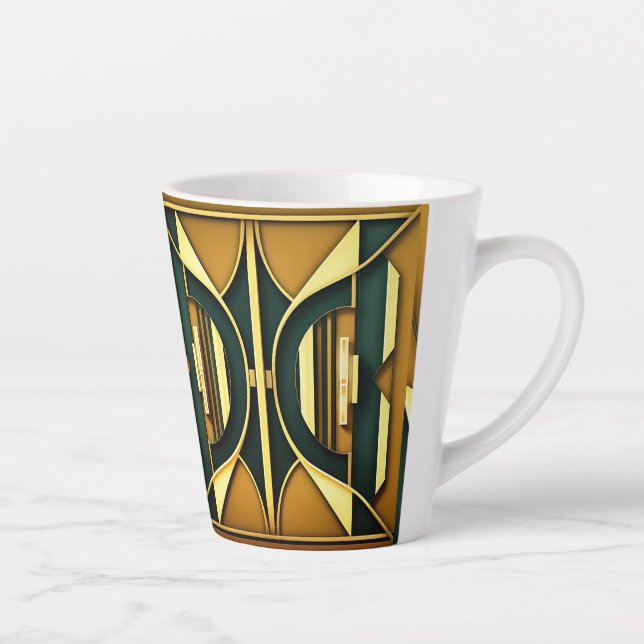 De Café Latte Caneca Geométrica Art Déco 340ml (Direita)