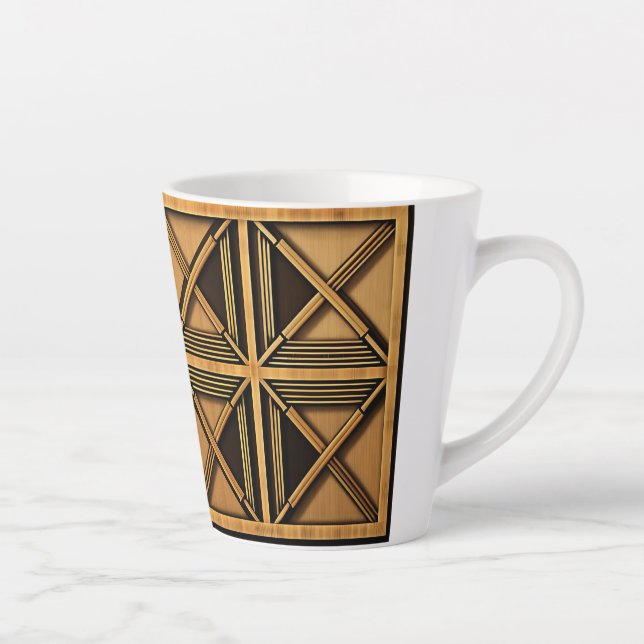 De Café Latte Caneca Geométrica Art Déco 340ml (Direita)