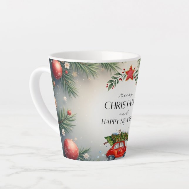 De Café Latte Caneca Gren&Red Feriado 2025 (Ângulo esquerdo)