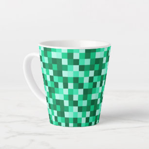 De Café Latte Caneca Inspirada em Micraft Pixels Verdes