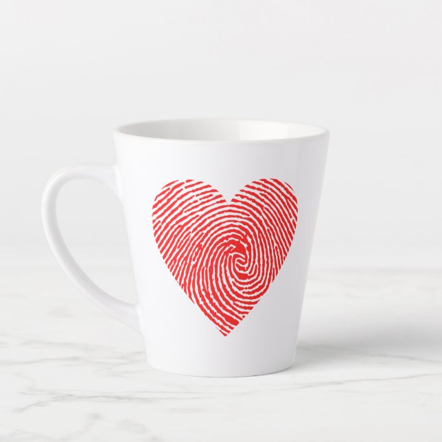 De Café Latte Caneca latina com tinta cardíaca (Esquerda)