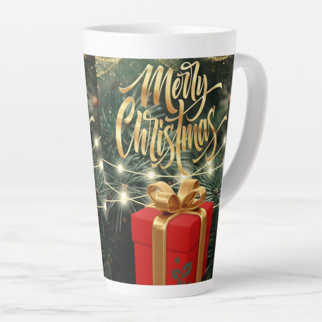 De Café Latte caneca latina estilo chrismast (Ângulo direito)