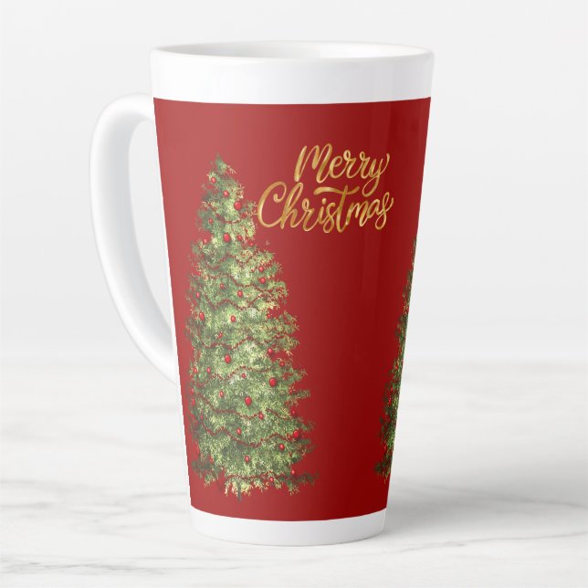 De Café Latte caneca latina estilo chrismast (Ângulo esquerdo)