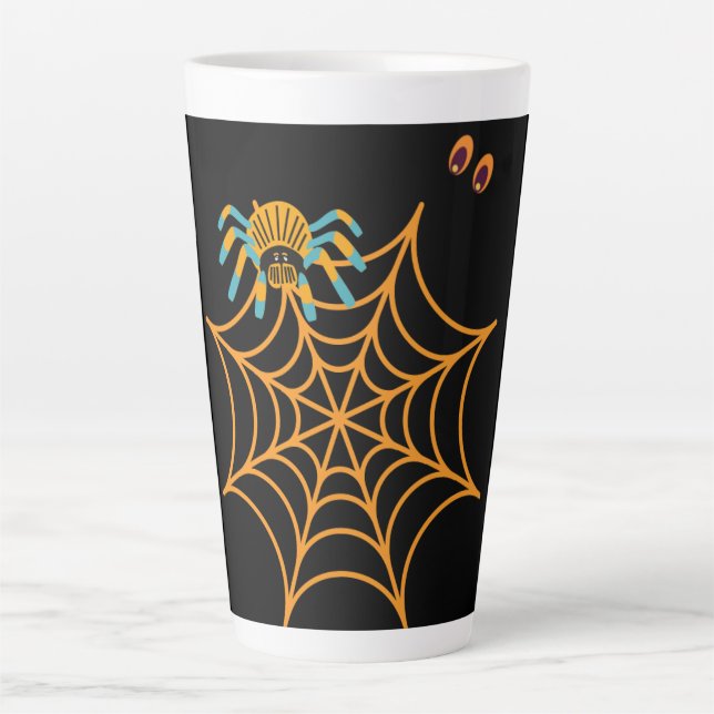 De Café Latte caneca latina trendy black spider (Frente)