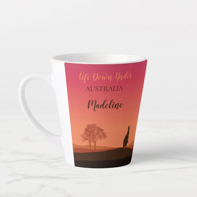 De Café Latte Caneca Life Down Under Canguru Austrália (Esquerda)